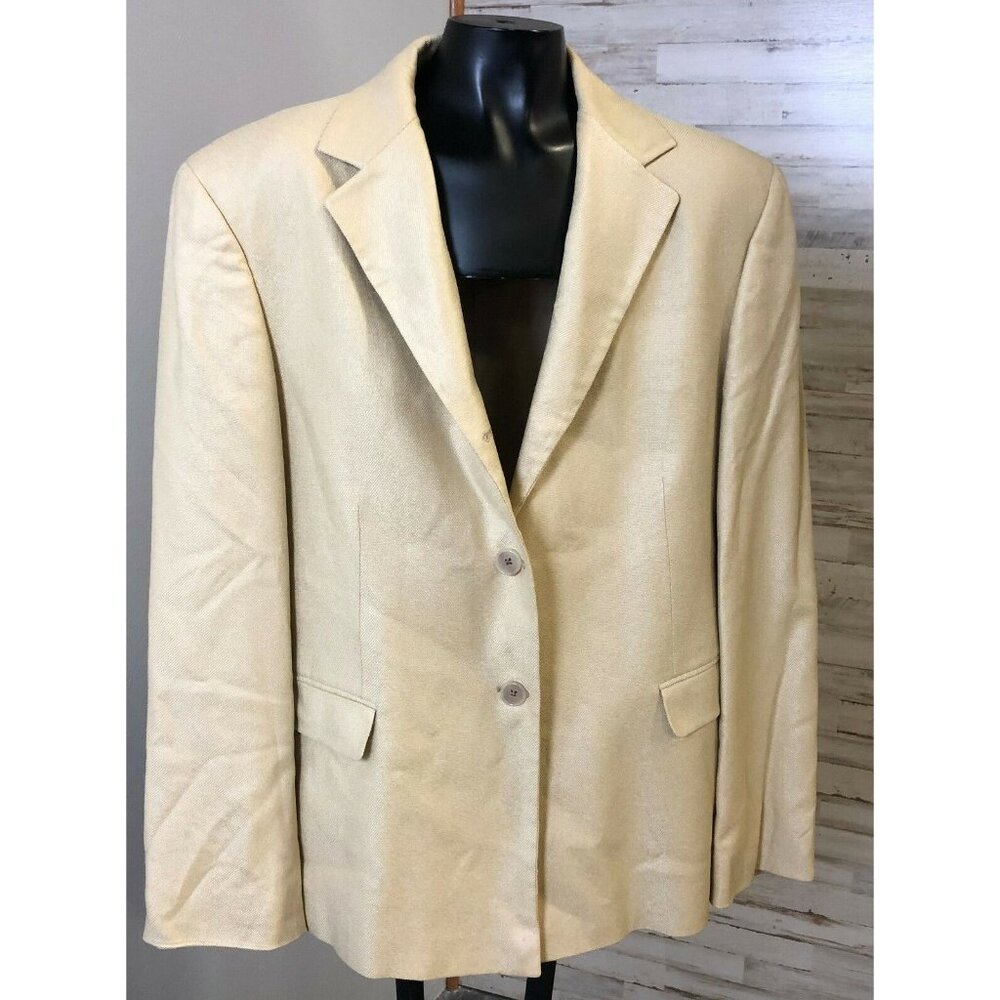SFI Femme Pour Nordstrom Cream/Ivory Silk Blazer Two-Button Front sz S/M - Picture 3 of 12
